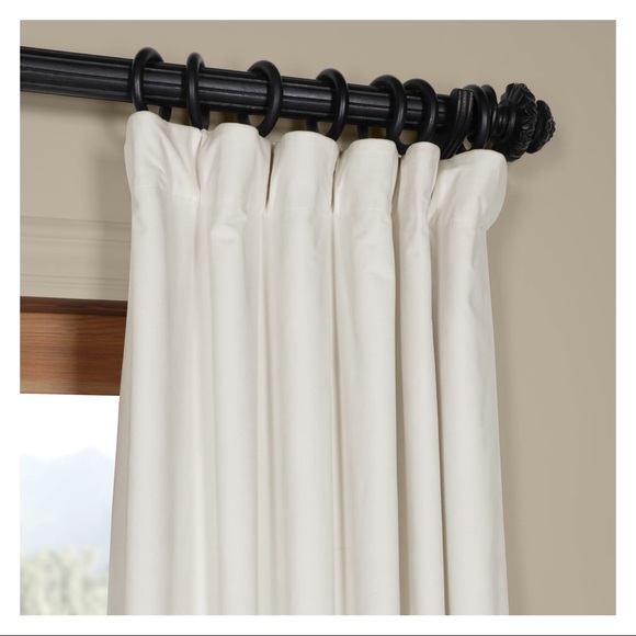 Accents White Velvet Blackout Curtains Drapes 2 Panels Poshmark